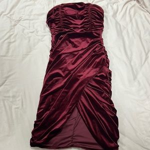 Rare London berry velvet midi dress from ASOS